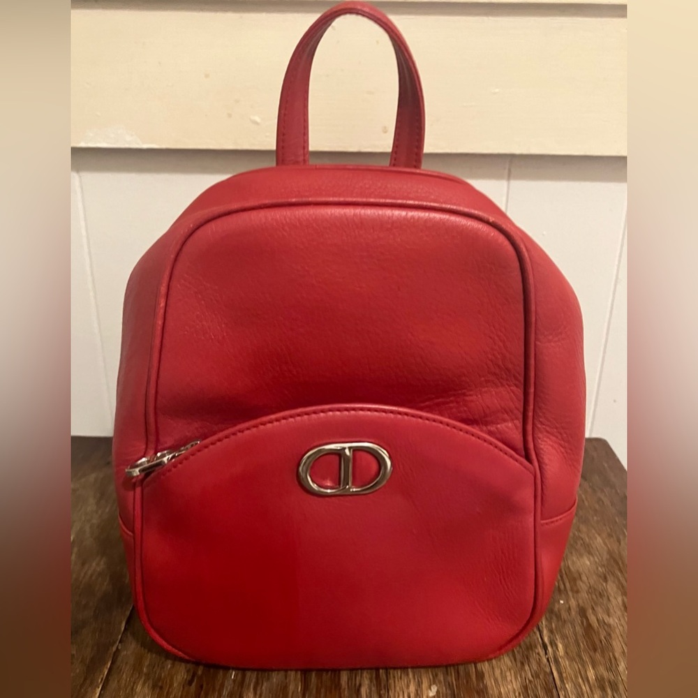Authentic Christian Dior Vintage 30 Montaigne Red Leather backpack